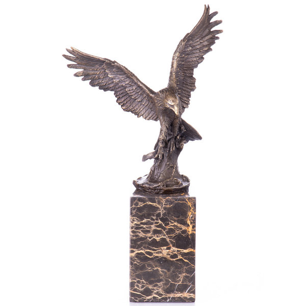 Bronzefigur Adler mit Fisch ~ 36x20x13cm